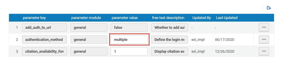 Régler le profil d'authentification des paramètres généraux sur multiple.