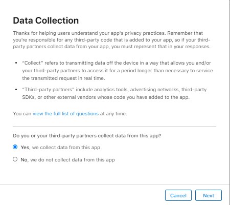 iOS Privacy First Question