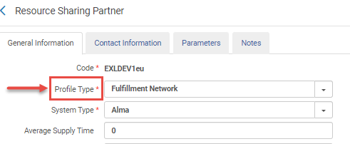 Resource Sharing Partner - for an AFN setup, the profile type of the partner records needs to be Fulfillment Network.