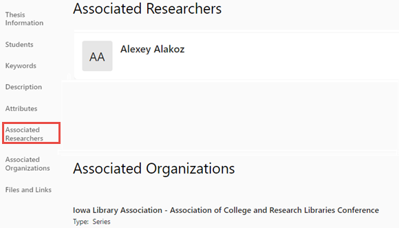 Affiliated researcher in Associated Researchers on the portal.