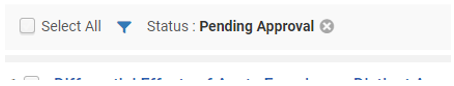 Status marked as pending approval.
