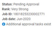 Message showing that additional approval tasks exist.