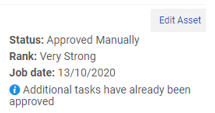 Message showing that additional tasks have already been approved.