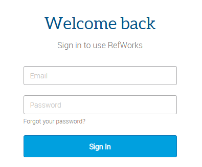 SSO authentication form for RefWorks.
