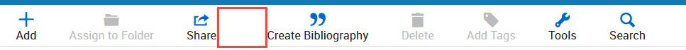 Extra space between Share and Create Bibliography icons.