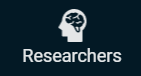 Researchers menu button.