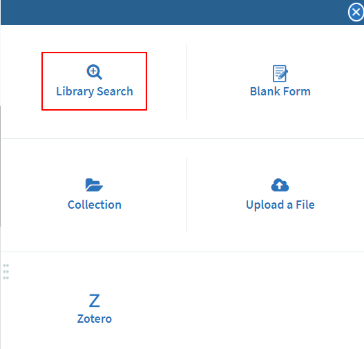 The search library option.