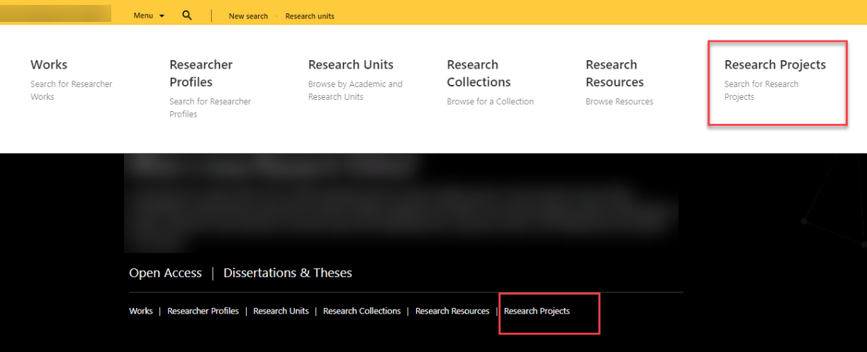 Research Project enabled for home page.