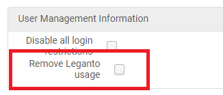 The option to Remove Leganto usage information.