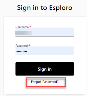 Forgot password link.