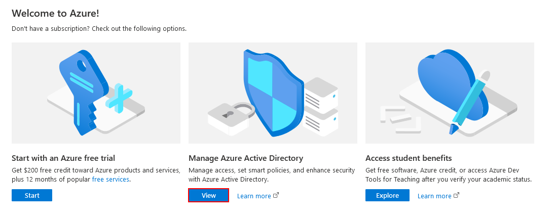 The Manage Azure Active Directory.