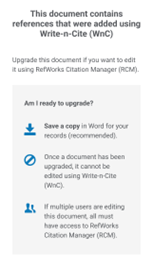 Upgrade this document Message.
