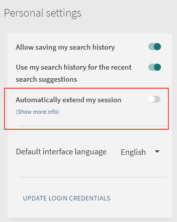 Automatically extend session option