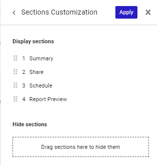 Sections Customizations options.
