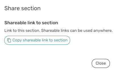 The share section screen.
