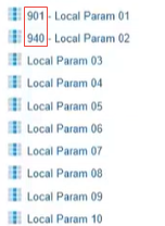 local parameters with labels.