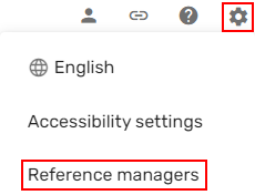 The reference managers settings.