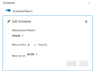 Schedule Report dialog box.