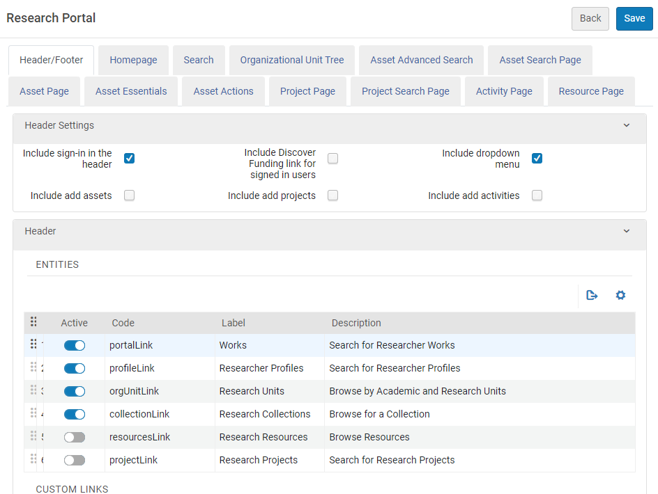 Research Portal Config Page.png
