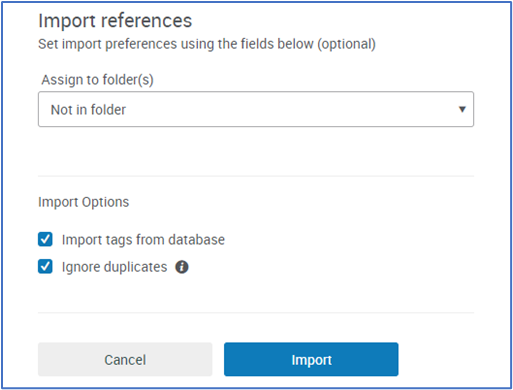 Import references preferences.