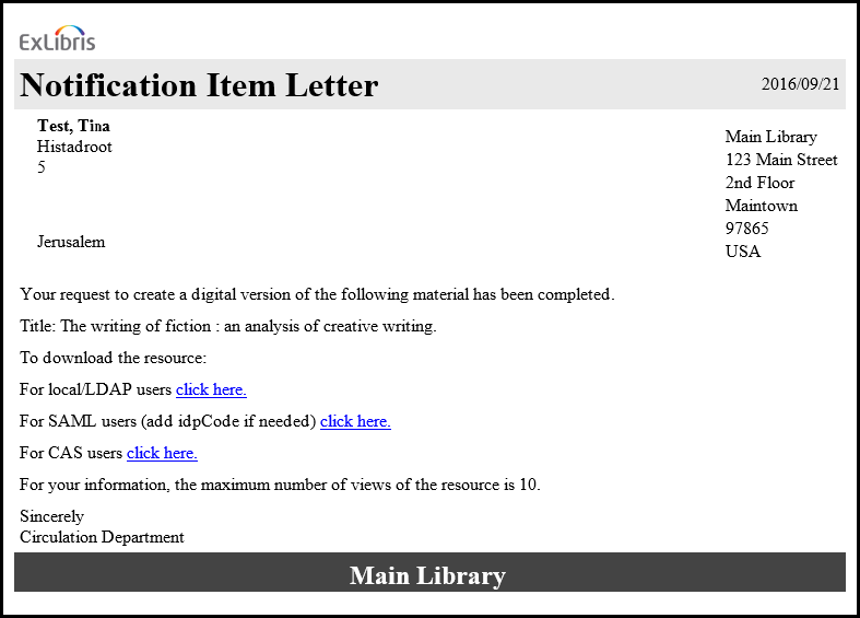 Document Upload Notification Letter。