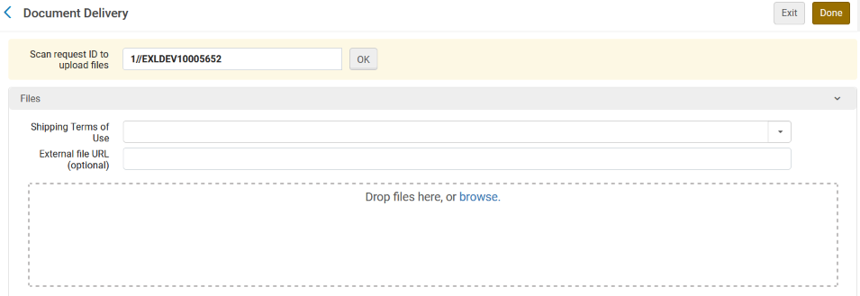 The Document Delivery page.