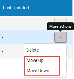 Physical Item Condition - Move Up or Move Down option