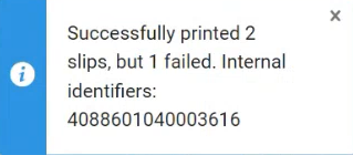 Statuses for print slips.