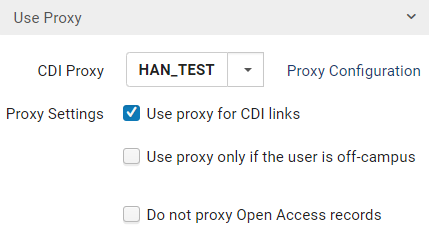 CDI HAN Proxy settings in Primo VE.