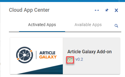 Article galaxy app new version indicator.