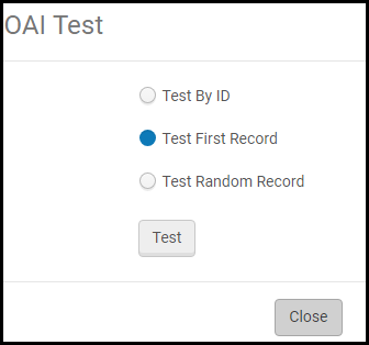 The OAI test options.