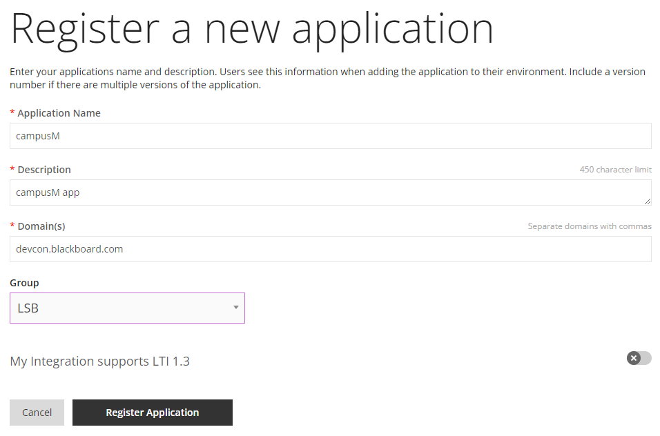 Registration form.