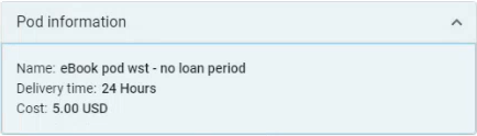 No loan period on the request pod information.