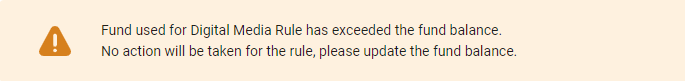 Fund balance Exceeded Warning that appears when editing a Selection Plan.