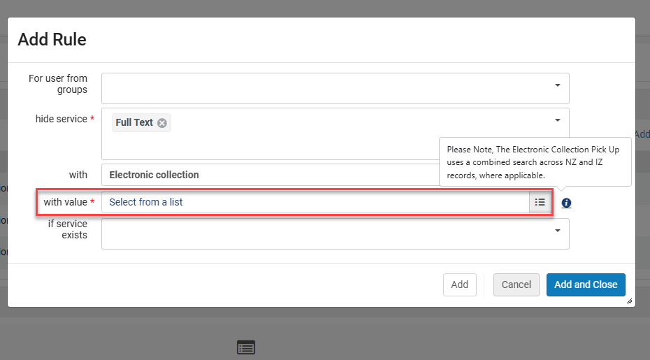 The pickup list for electronic collections.