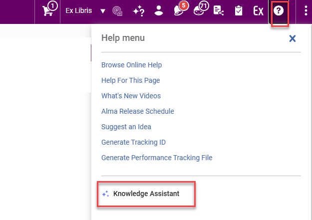 The AI Assistant in the help menu.