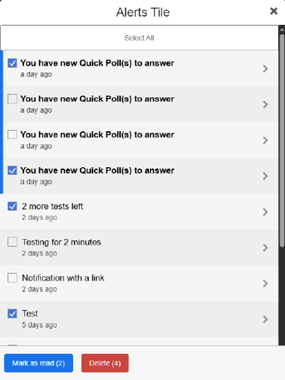 Select multiple alerts Web