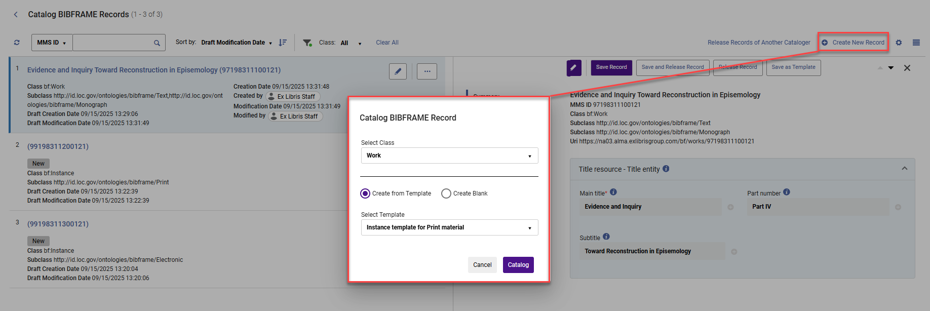 Create a new BIBFRAME record.