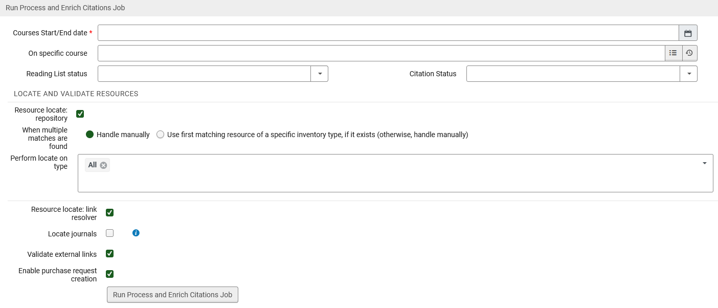 Seite des Prozesses Literatur-Bestandanreicherung in Mengen