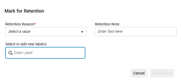 The Mark for Retention form.