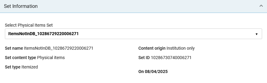 Set Information section (deselection).