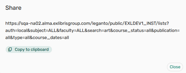 Sharable link to predifined search.
