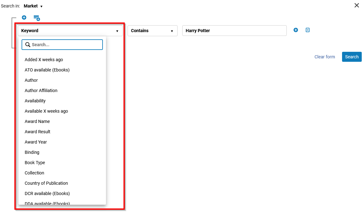 Parameters in the Query Builder.