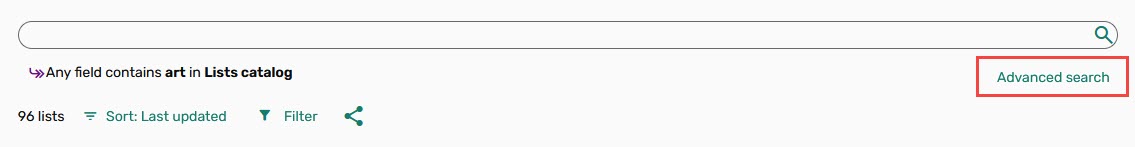 Advanced search button.