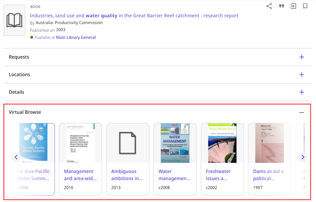 Virtual Browse section in NDE.
