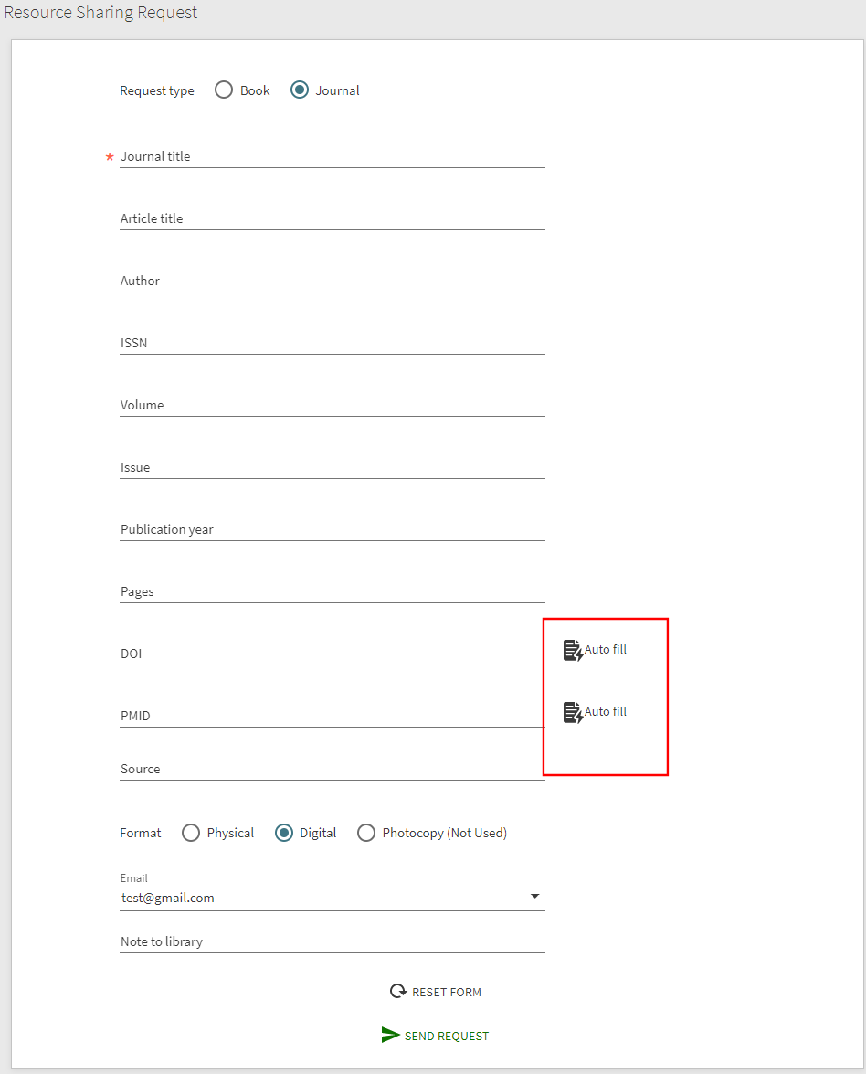 Blank Request Autofill.
