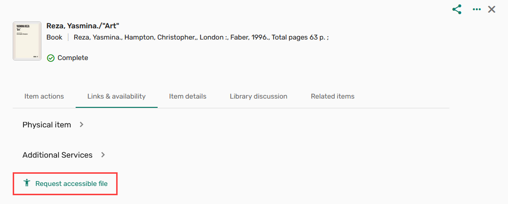 Request accessible file button in Links and availabiliy tab.