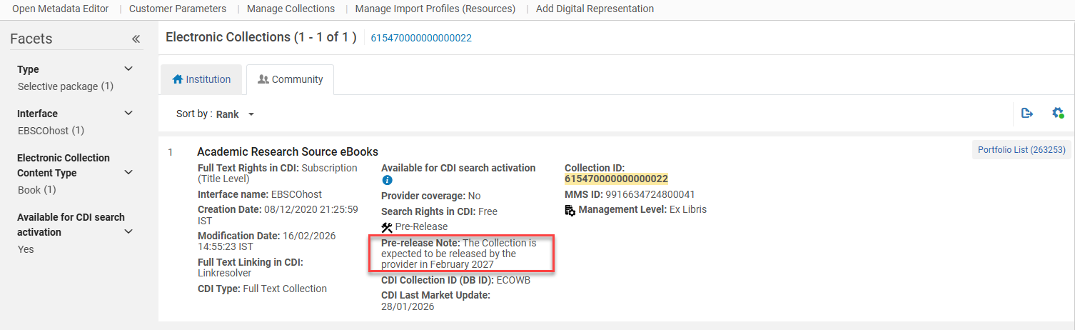 The Pre Release Indication.
