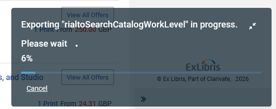 Export progress box.
