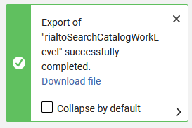 Notification about a completed export.